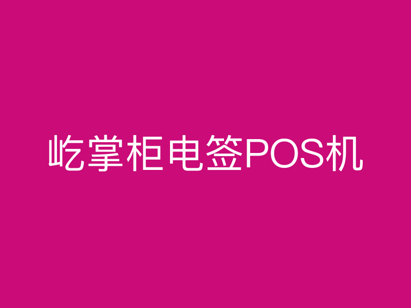 屹掌柜电签POS机