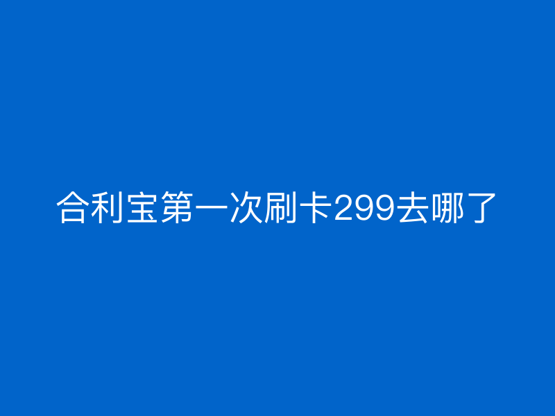 屹掌柜第一次刷卡299去哪了